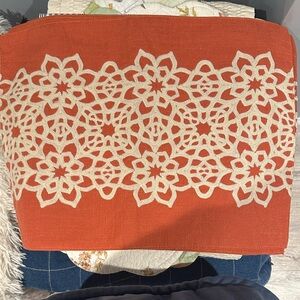 Nicole Miller Orange and Cream Table placemats (4)